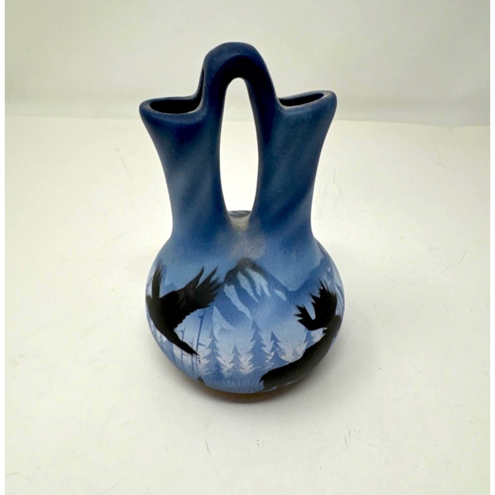 Blue Wedding Pottery American Heritage Collection signed stamped RW Adam…​​